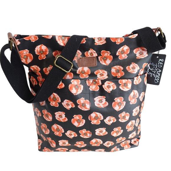 Red Cuckoo London /  Poppy oil Cloth Tote - Picture 1 of 12